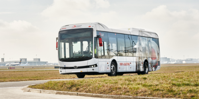 Byd electric bus elektrobus brussel airport bruessel flughafen