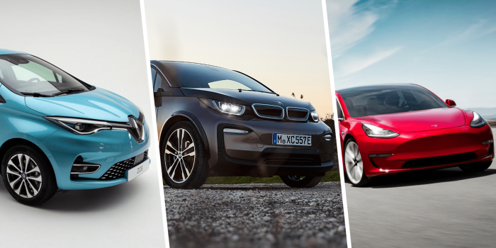 Renault zoe bmw i3 tesla model collage min