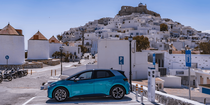 Volkswagen id3 ladestation charging station astypalea griechenland greece min