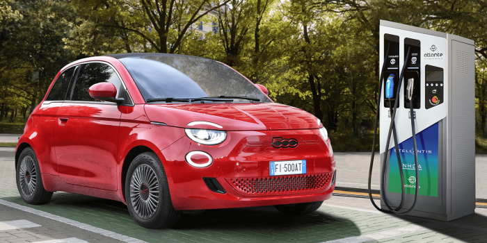 Fiat electric italien italy ladestation charging station min