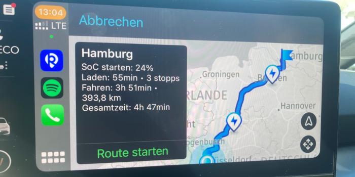 P3 electric routes carplay