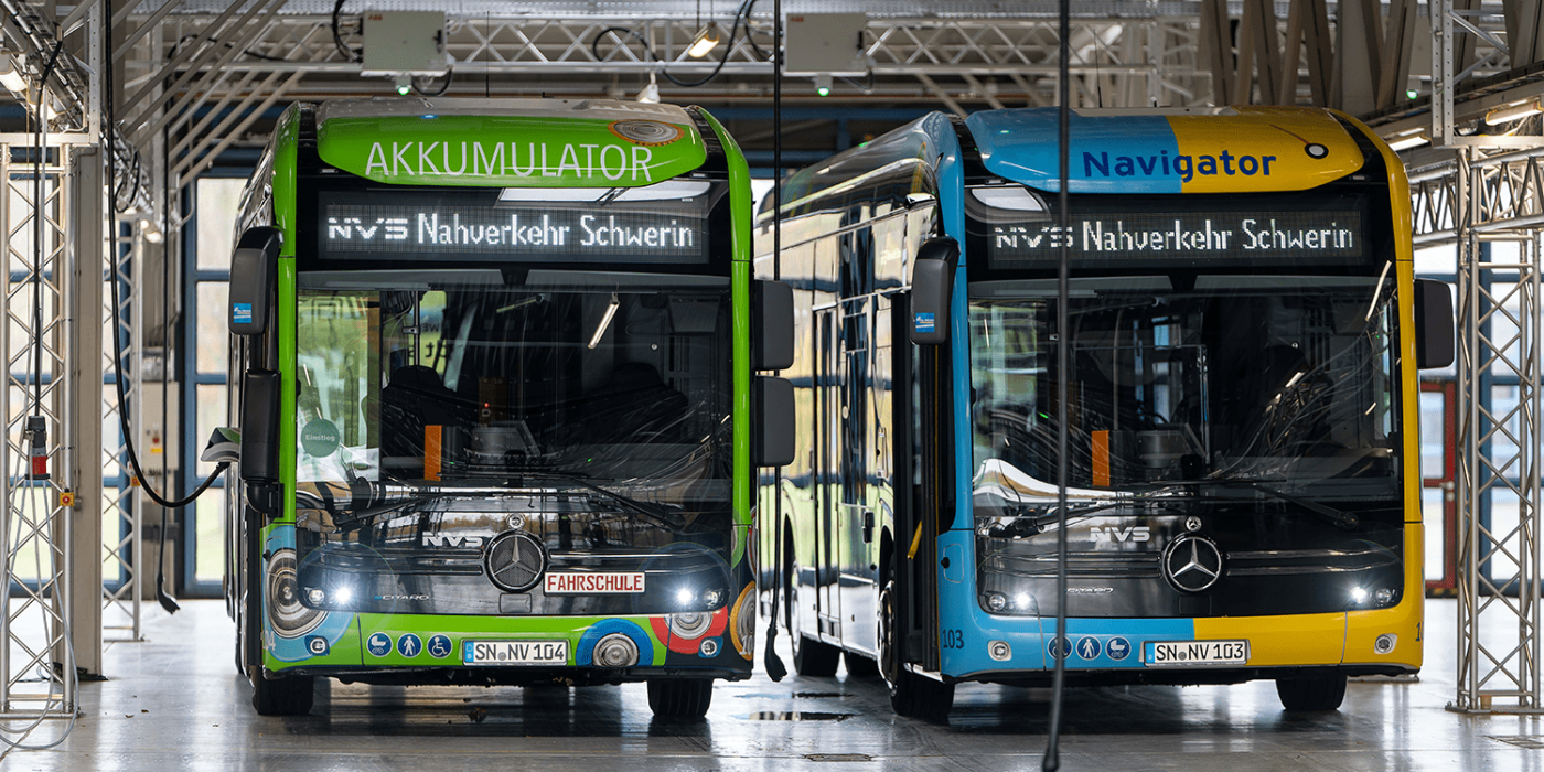 Mercedes benz ecitaro elektrobus electric bus schwerin abb ladestation charging station min