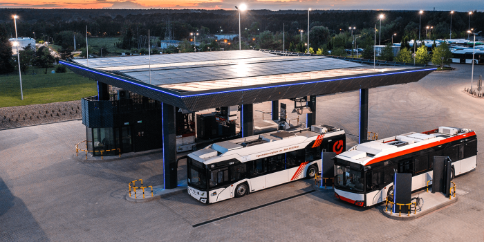 Solaris elektrobus electric bus ladestation charging station bolechowo min