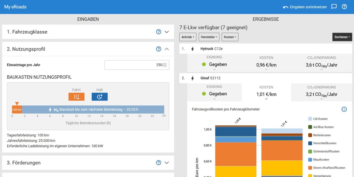 My eRoads Lkw Tool Screenshot