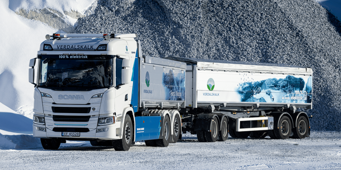 Scania e lkw electric truck norwegen norway verdalskalk min