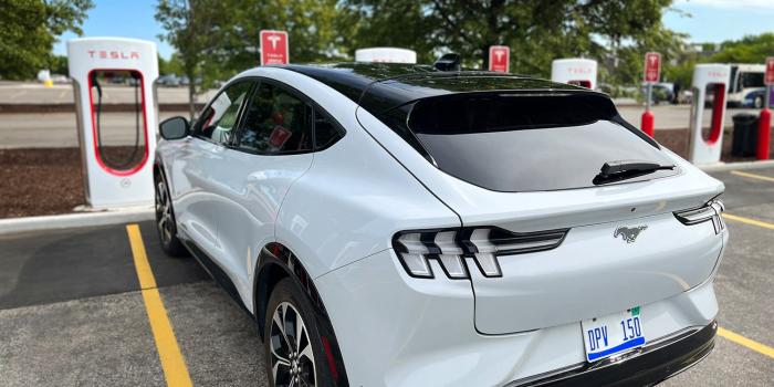 Ford mustang mach e tesla supercharger usa min