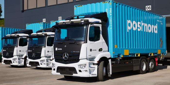 Mercedes benz eactros e lkw electric truck einride postnord norwegen norway min