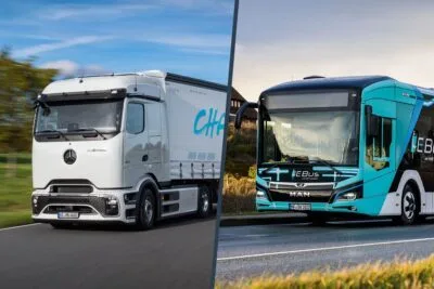 daimler truck mercedes benz eactros e lkw electric truck man lions city e elektrobus electric bus collage 2024 02 min