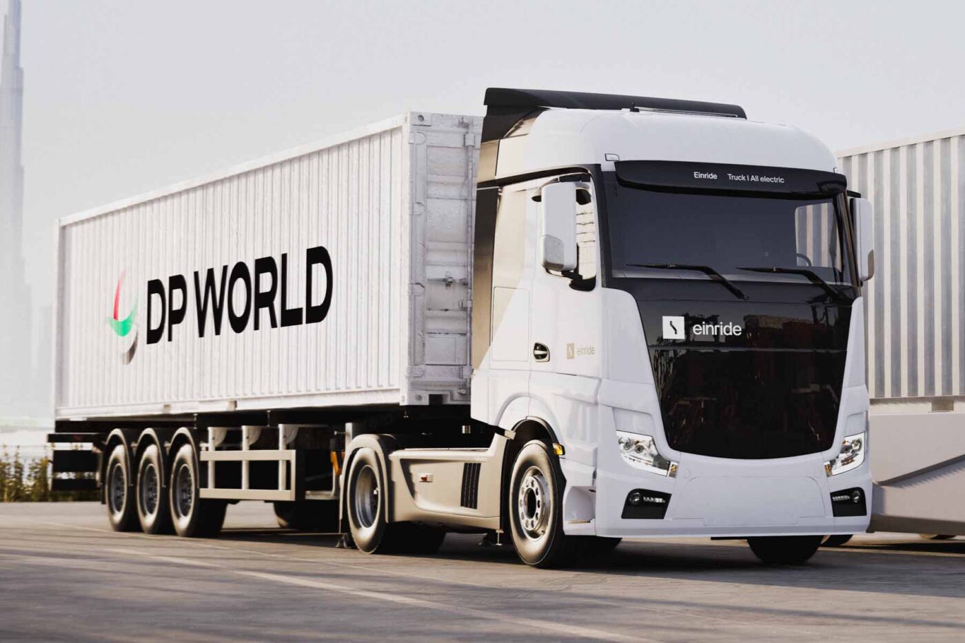 einride e lkw electric truck dp world dubai vereinigte arabische emirate united arab emirates 2024 02
