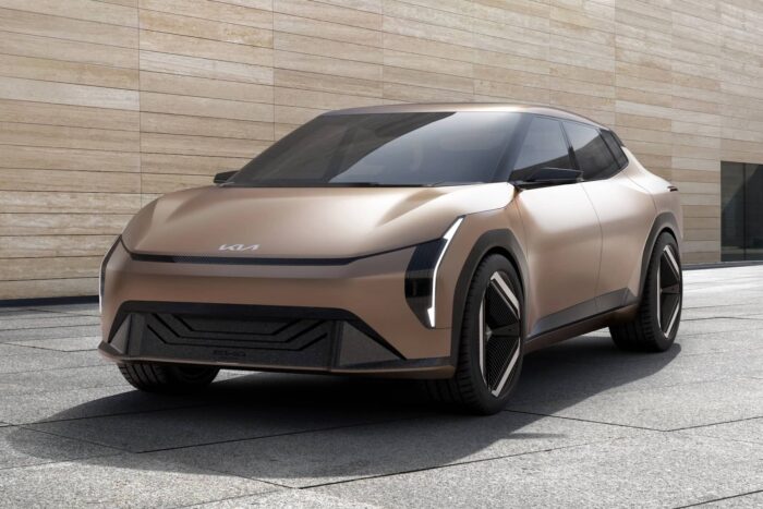 kia concept ev4 front three quarter