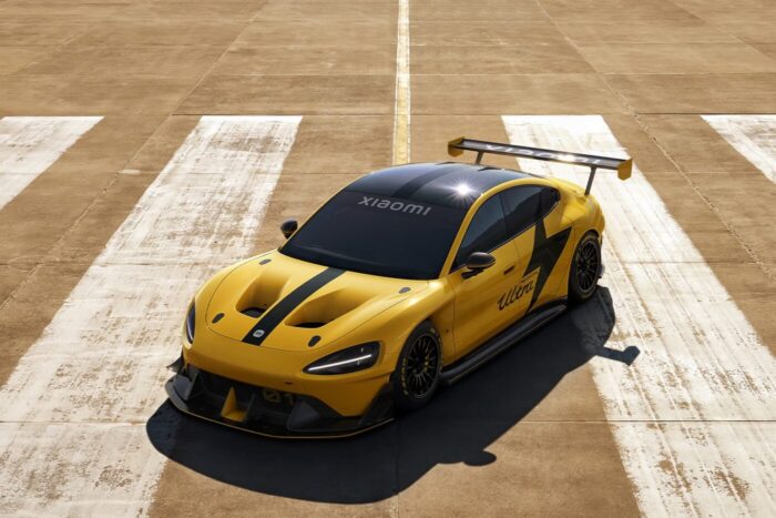 xiaomi su7 ultra prototype front three quarter elevated view 1400x933