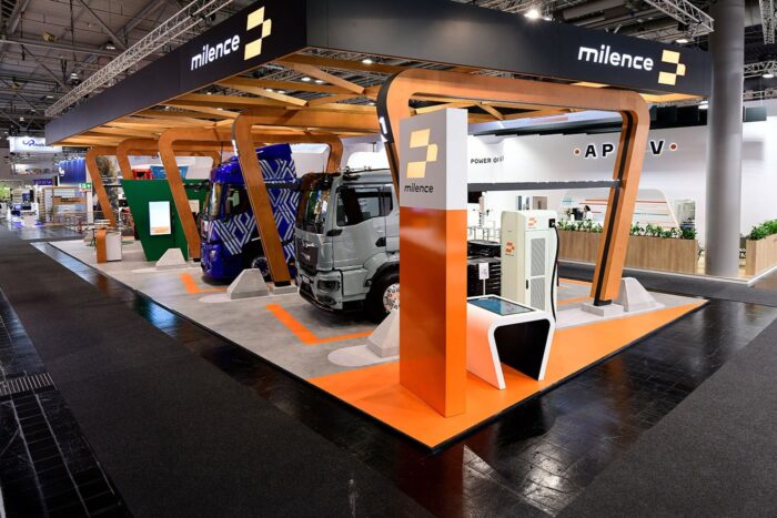milence ladestation charging station iaa e lkw electric truck hintergrund background 2024 01 min