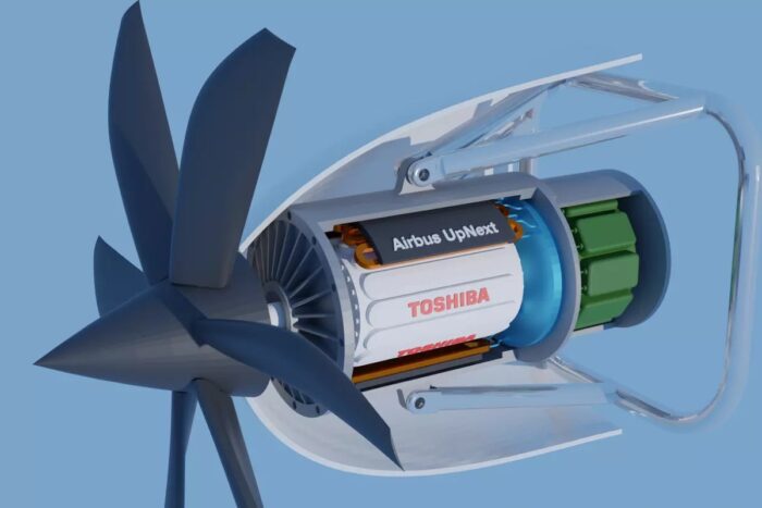 airbus toshiba supraleitender e motor h2 wasserstoff flugzeug 2024