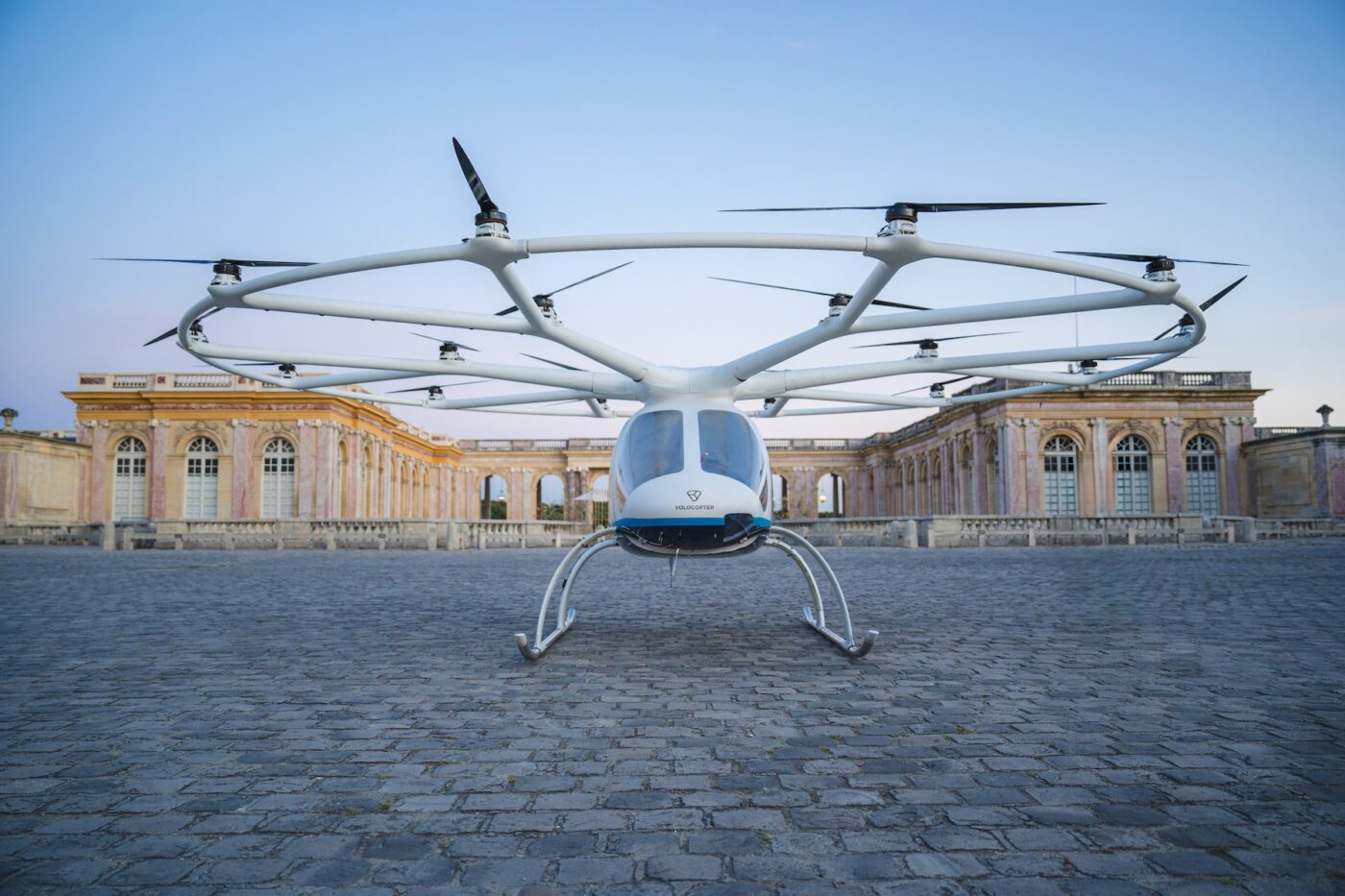 volocopter 2x in front of the grand trianon versailles