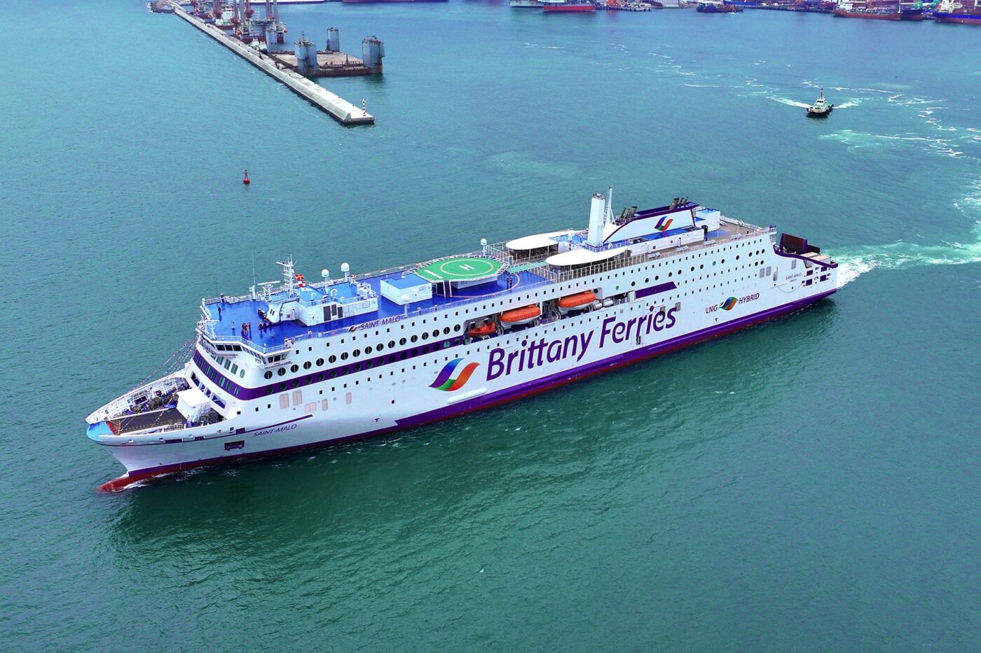 brittany ferries saint malo hybridfähre e schiff ärmelkanal 2024