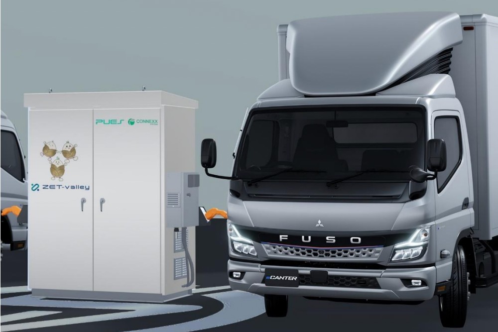 Fuso ecanter batterie second life connexx systems ladestation japan