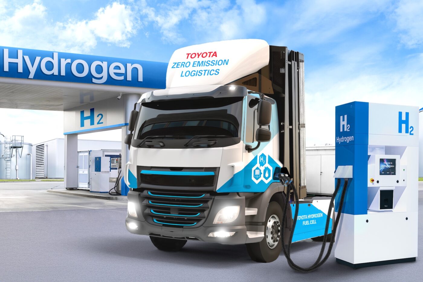 Wasserstoff tankstelle toyota rendering