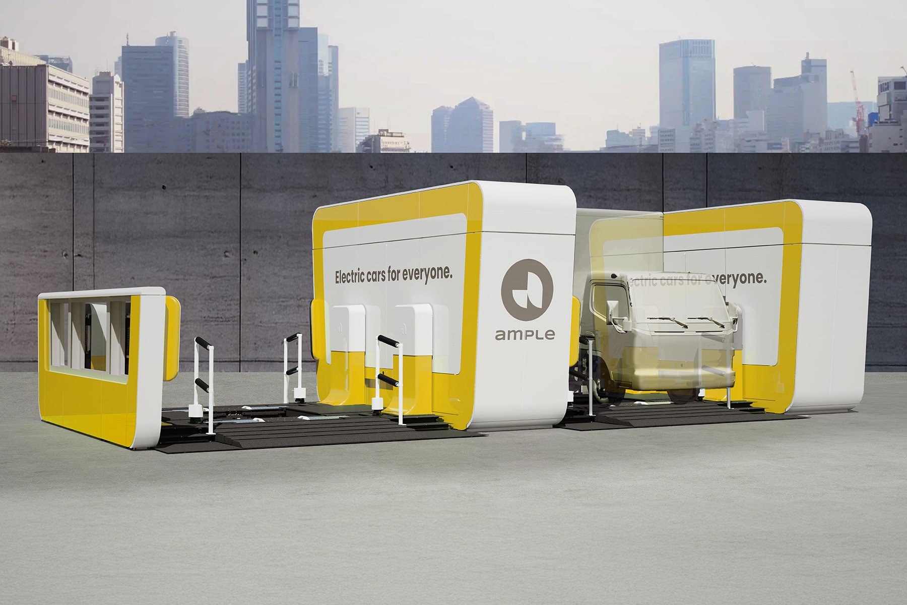Fuso-und-Partner-testen-Lkw-Batterietausch-in-Tokio