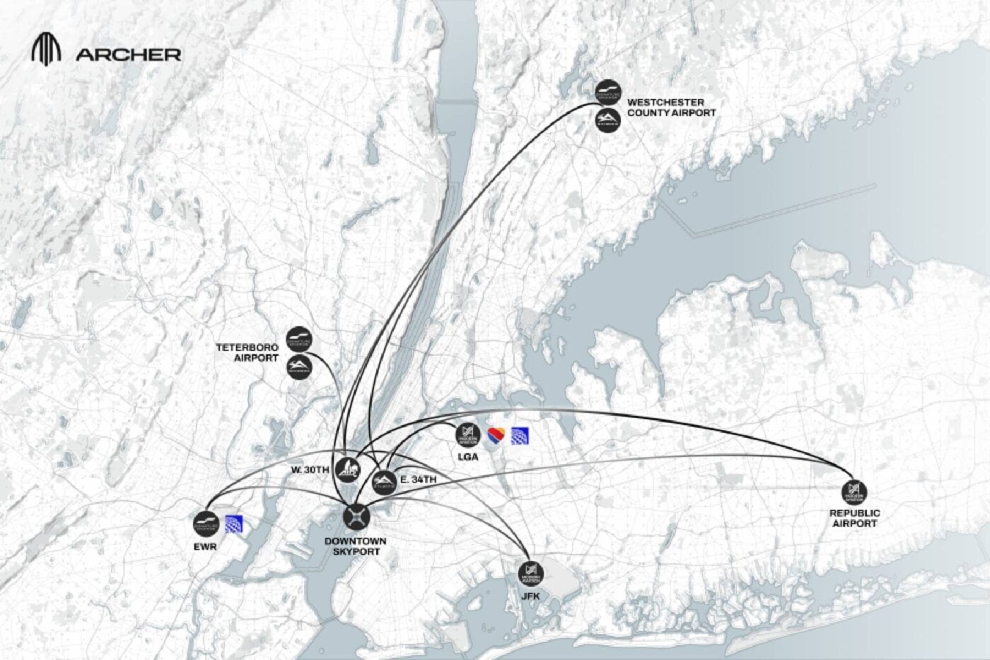 nyc archer united network map evtol new york 2025 1 nyc archer united network map evtol new york 2025 1