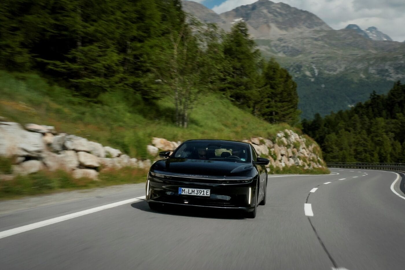 Lucid air grand touring rekordfahrt alpen