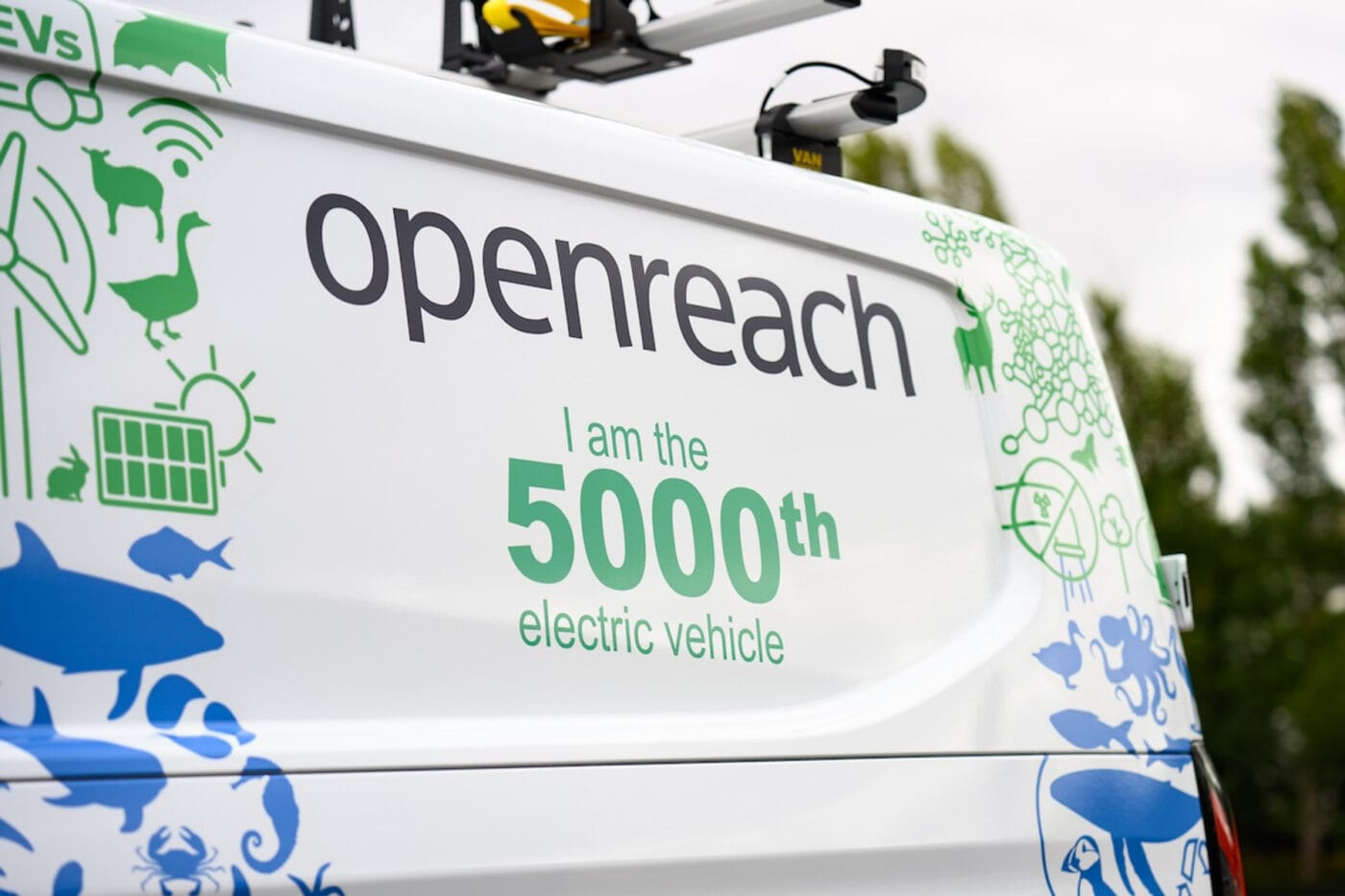Openreach 5000th ev ford e transit custom