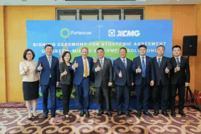 Xcmg fortescue elektrische muldenkipper mining trucks vertragsunterzeichnung