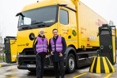 Dhl muenchen bayern e lkw ladestation alpitronic mercedes benz eactros