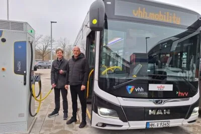 Vhh mobility bev e bus man lions city e ahrensburg ladestation
