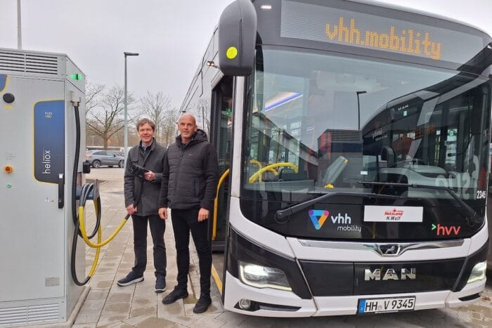 Vhh mobility bev e bus man lions city e ahrensburg ladestation