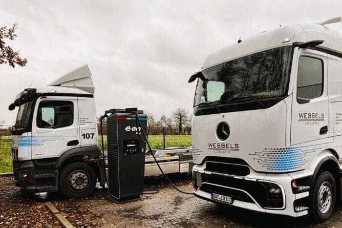Wessels logistik e lkw mercedes benz eactros nrw rhede ladestation e lkw