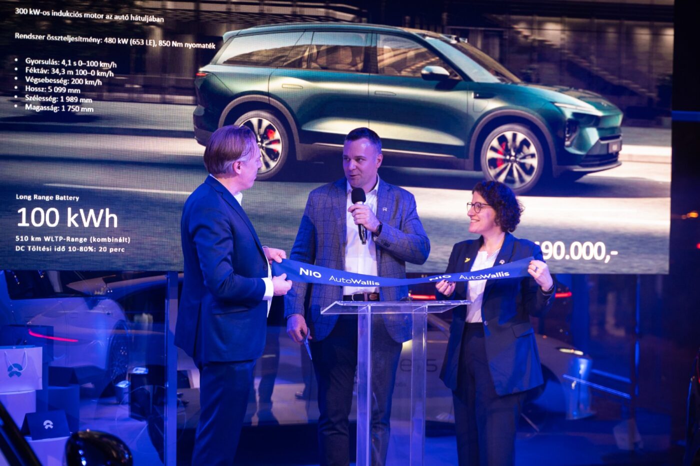 Nio autowallis showroom opening budapest ungarn