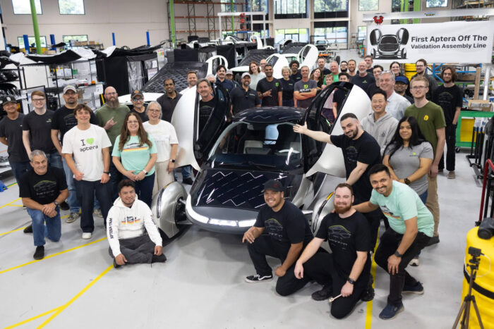 Aptera first vehicle validation assembly line