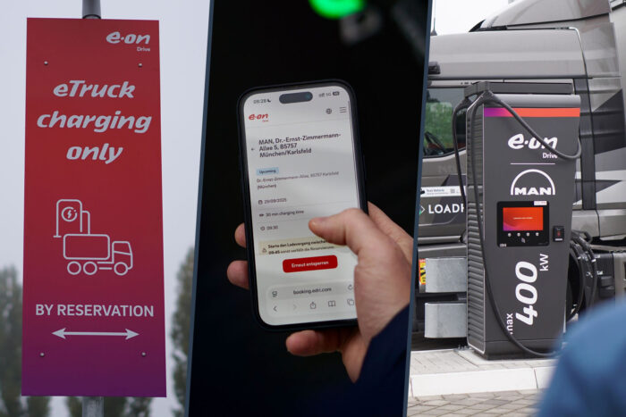 Eon ladestation charging station e lkw electric truck man truck charging
