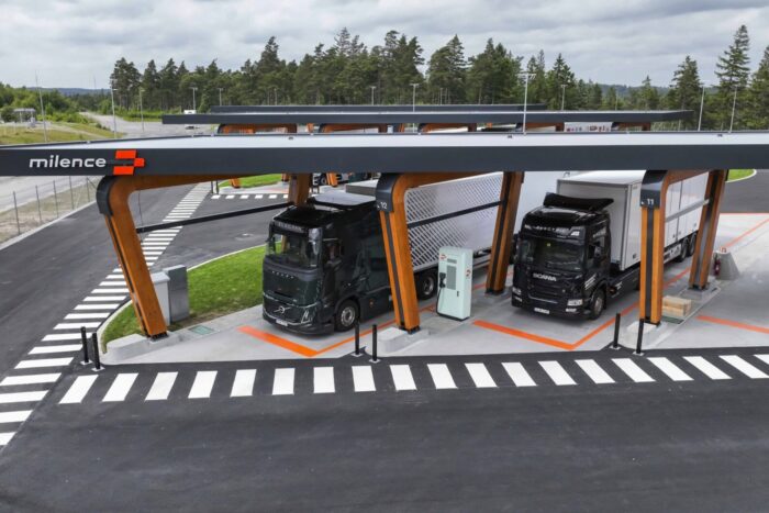 Milence landvetter schweden ladestationen e lkw
