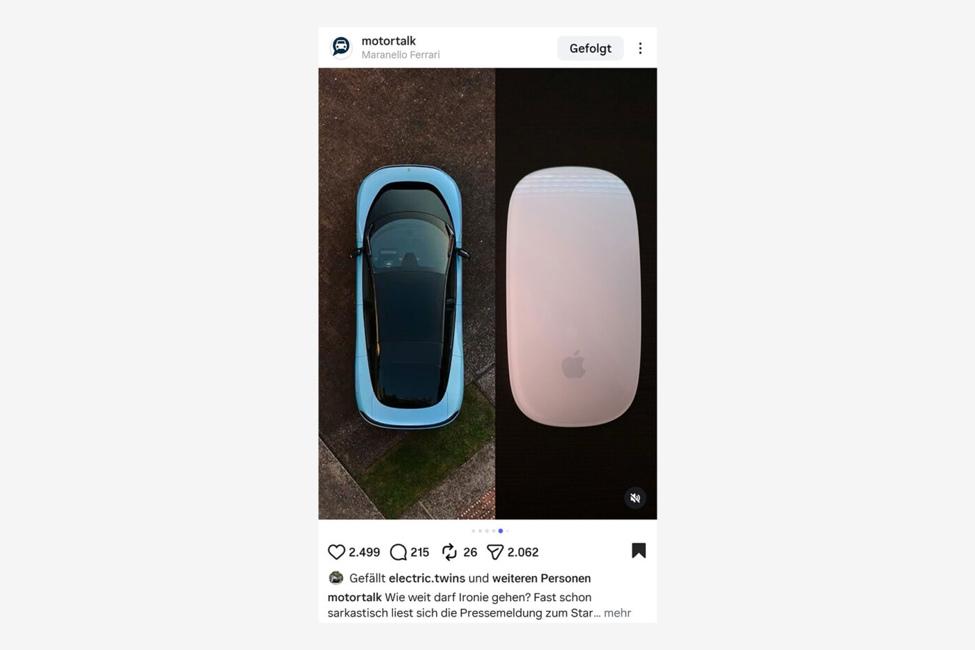 Apple mouse ferrari luce