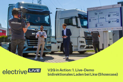 Electrive live bidi laden lkw live demo