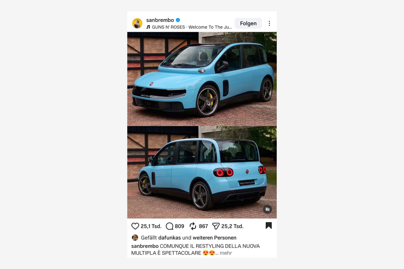 Fiat multipla x ferrari luce