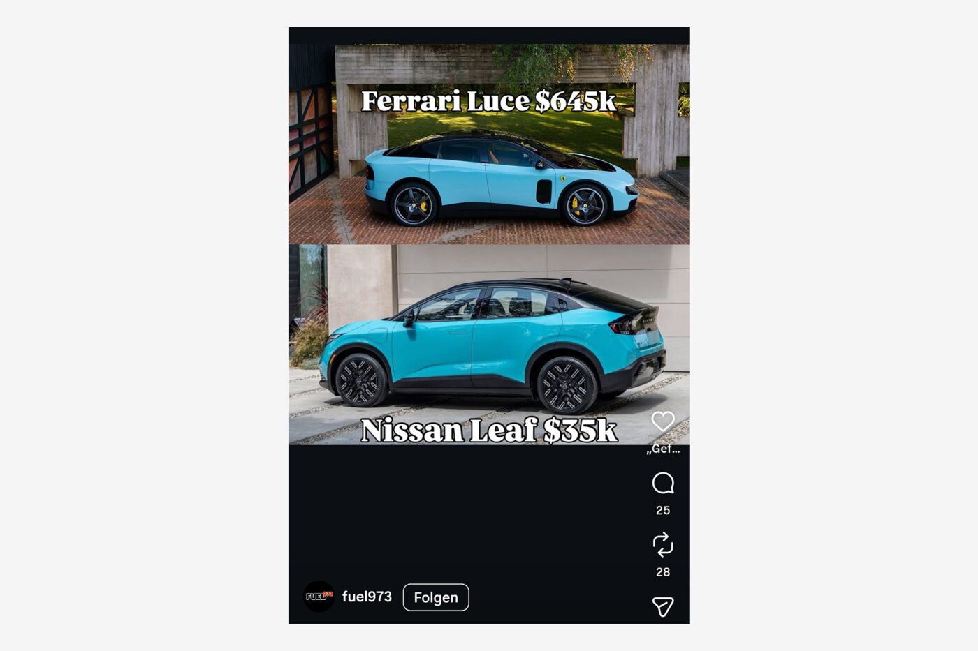 Nissan leaf x ferrari luce