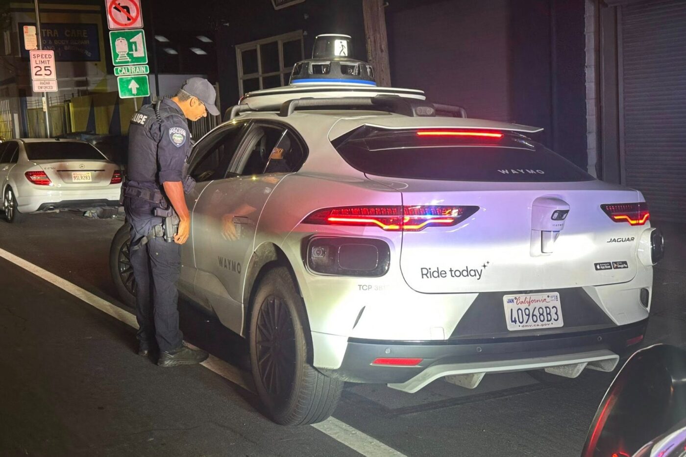 Waymo robotaxi san bruno police department